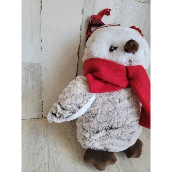 PetSmart white owl plush to toy dog winter Xmas scarf snowflake - Picture 3 of 10